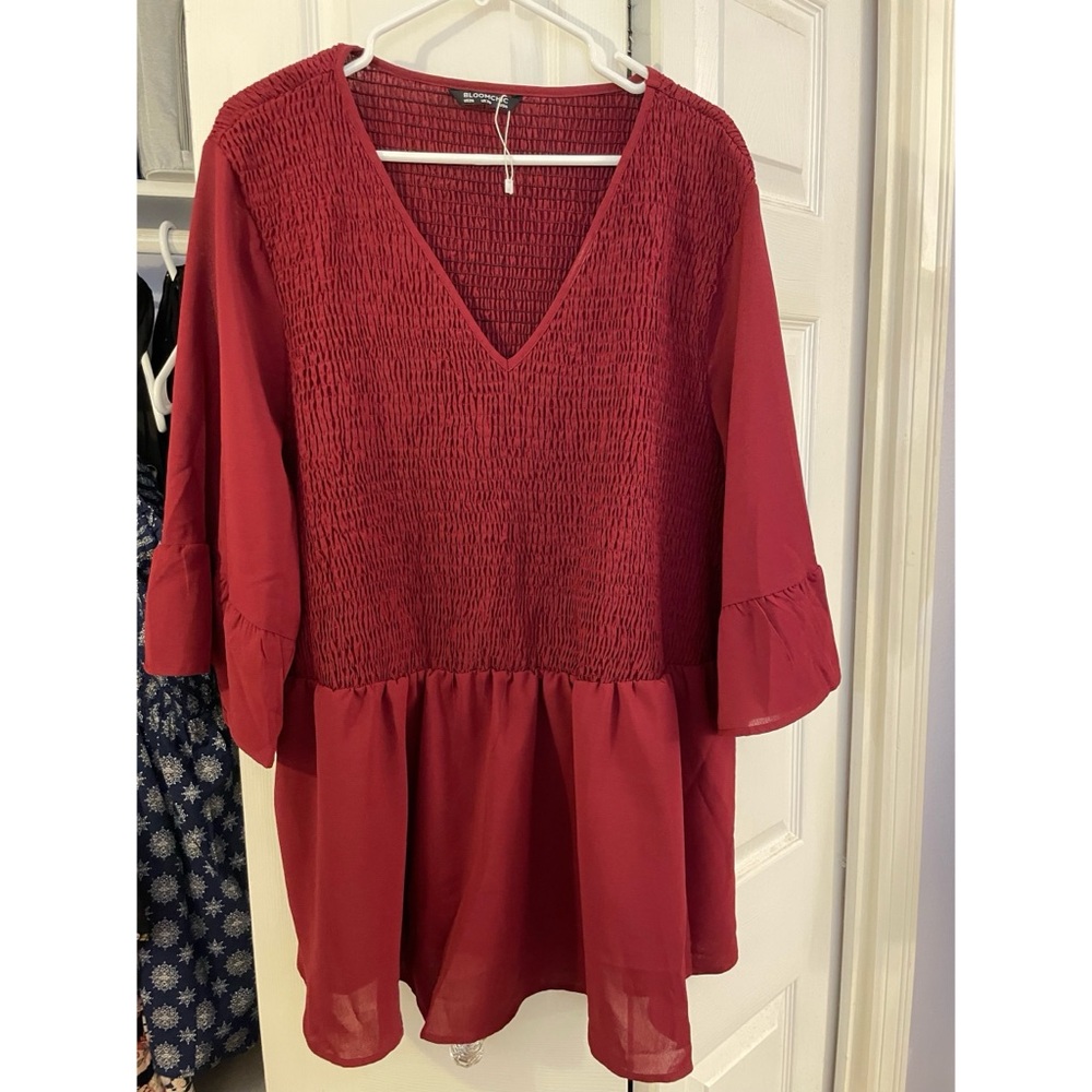 BloomChic 26w NWT Burgundy Blouse